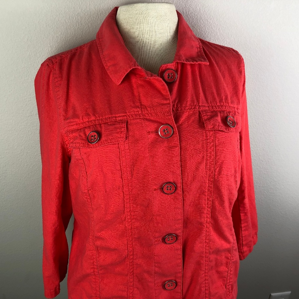 Relativity Linen Cotton Jacket Petite Size PL